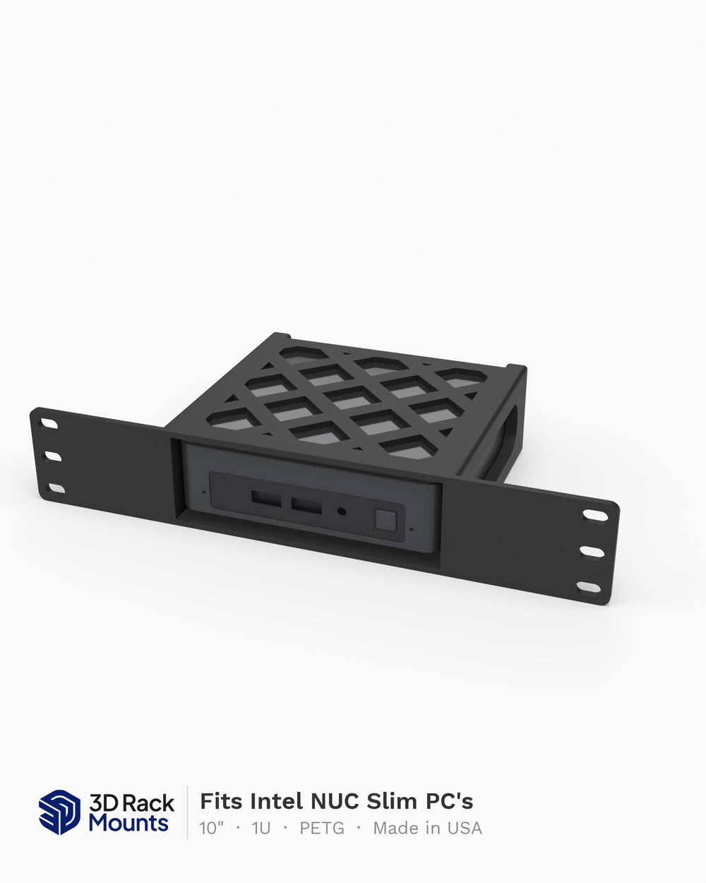 Intel NUC Slim 10" Mini Rack Mount - Fits NUC8-NUC15 & ASUS NUC Slim - 1U