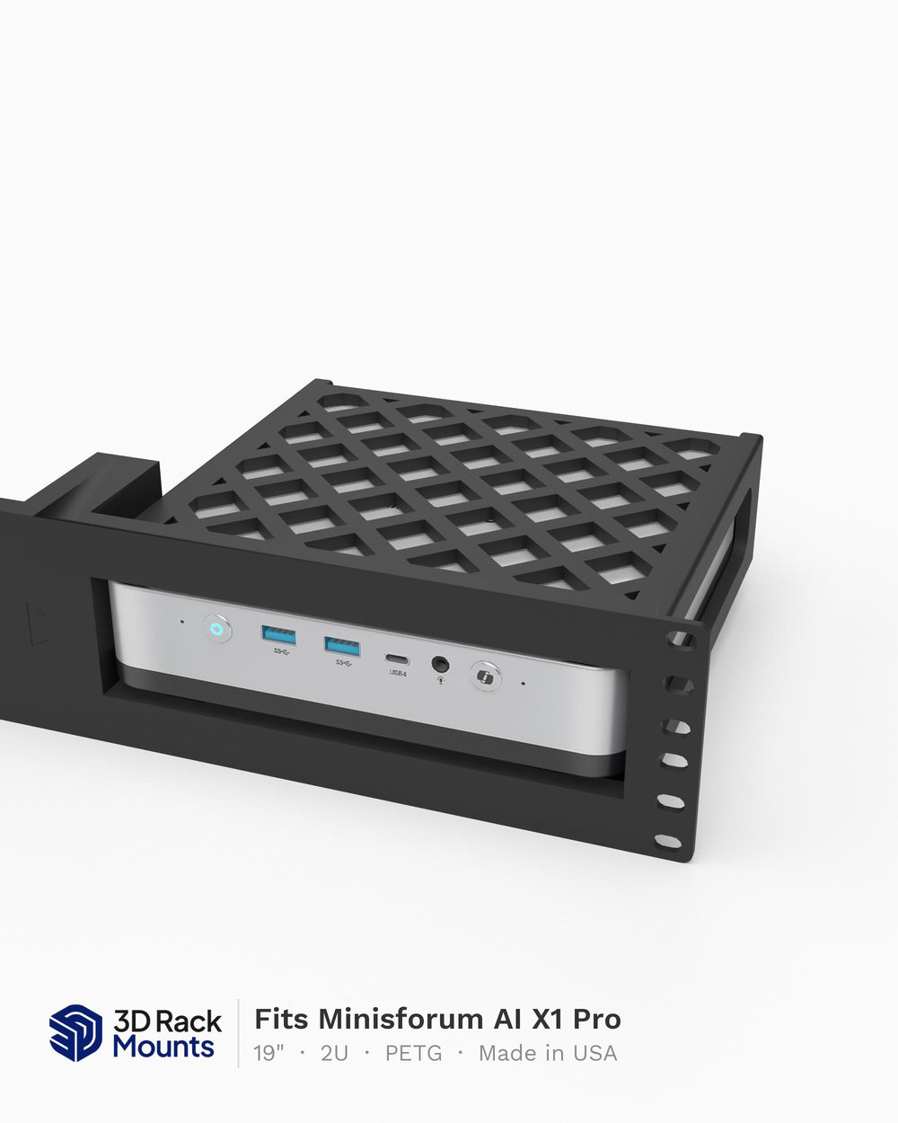 19" Minisforum AI X1 Pro Rack Mount - 2U (Modular)