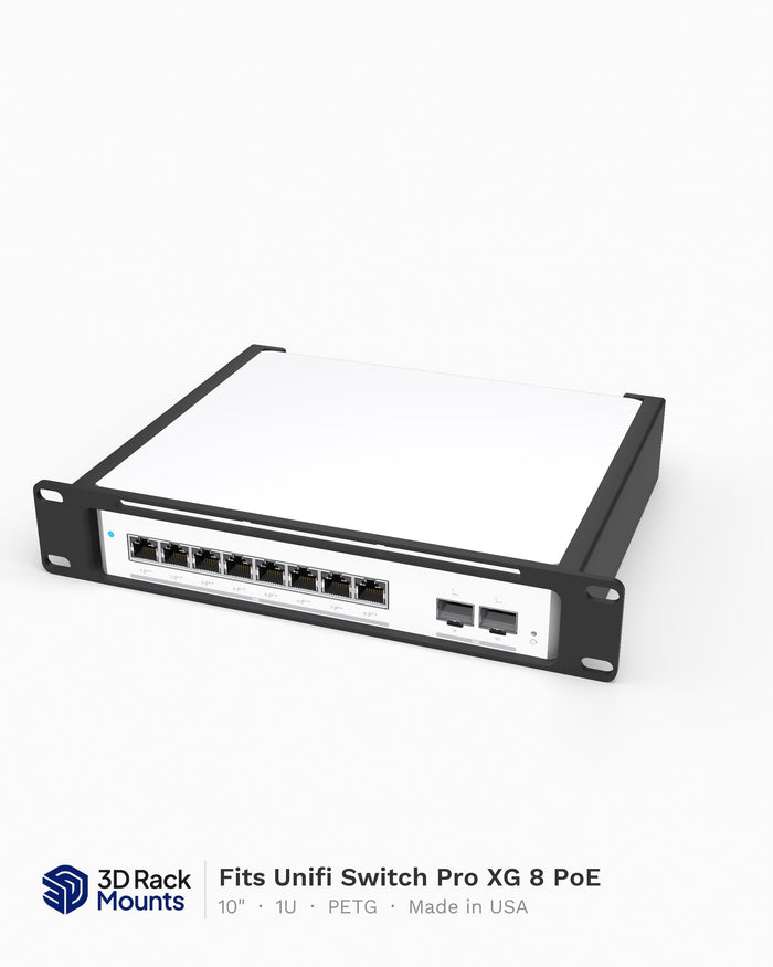 UniFi Switch Pro XG 8 PoE in a Rack: 10G PoE in 1U