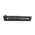 19-inch 3D-printed Rack Mount Half Width Patch Panel - 11 Keystone, 1U