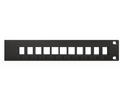 3D-printed 19" Rack Mount Half Width Patch Panel - 11 Keystone, 1U – rear view