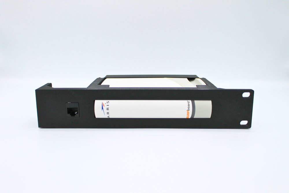3D-printed Arris Surfboard S33 & S34 19-inch Rack Mount - With Keystone 1U (Modular)