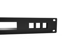 3D-printed 10" Unifi Switch Flex Mini Rack Mount - 3 Keystone Jacks 1U – installed view