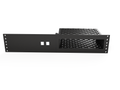 3D-printed 19" Hitron Coda-57 Modem Rack Mount- 2U w/2 Keystones – installed view