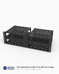 19" Minisforum MS-01 & MS-A2 4-Bay Rack Mount - 3U