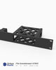 19 inch 3D printed modular rack mount for Grandstream HT802 and HT801 analog telephone adapter, angled view