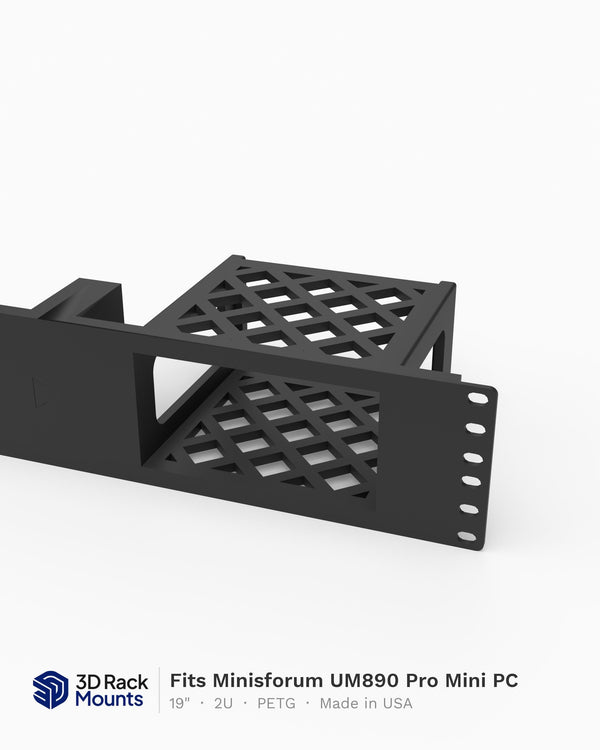 19" Minisforum UM890 Pro Mini PC Rack Mount - 2U (Modular)