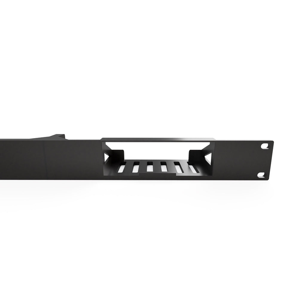 19 inch 3D printed 1U rack mount for GL.iNet Slate 7 travel router, front view