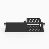 Full 19 inch rack row with the WD My Cloud EX2 mount and blank half joined together