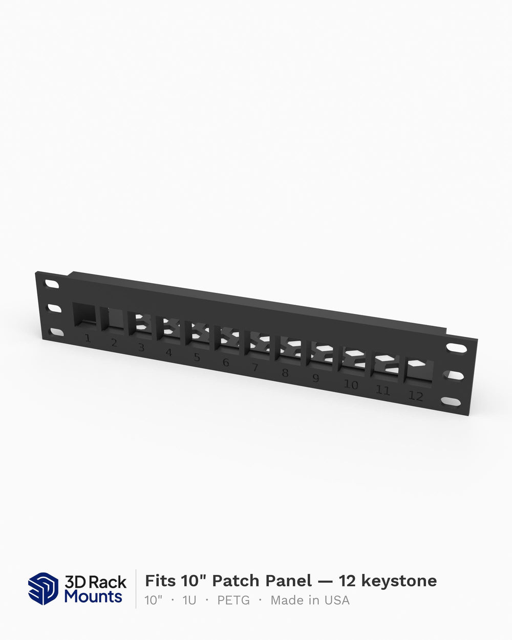 10" Rack Mount Patch Panel - 12 Keystone