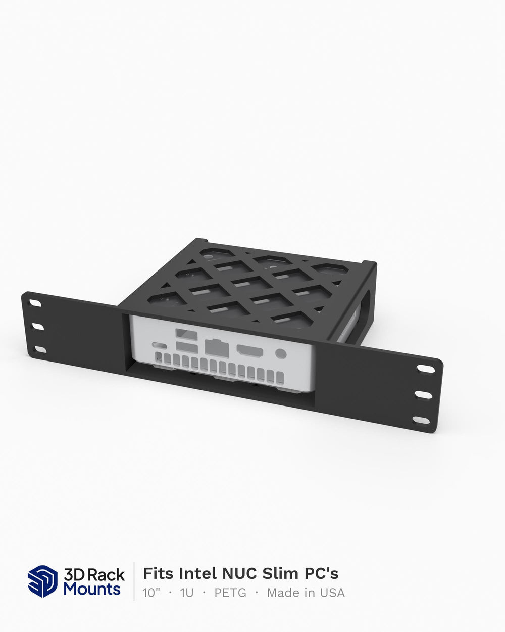Intel NUC Slim 10" Mini Rack Mount - Fits NUC8-NUC15 & ASUS NUC Slim - 1U