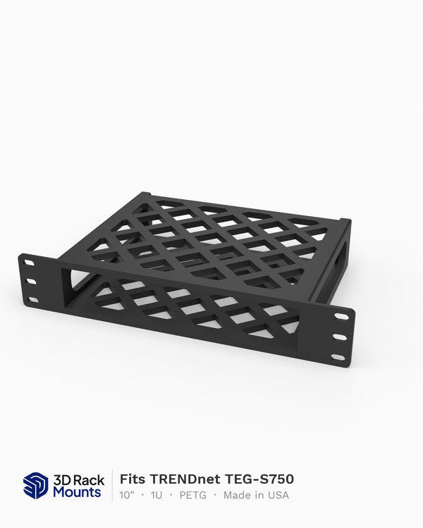 TRENDnet TEG-S750 10G switch 10 inch mini rack mount, 1U, in black PETG