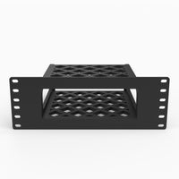 Fosi Audio ZH3 mini rack mount shown at an angle in a 10 inch rack