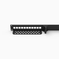 19" Rack Mount Half Width Patch Panel - 11 Keystone, 1U (Modular) – view 4