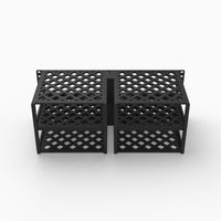 Rear view of the 4x WiiM Amp Ultra rack mount showing open back access