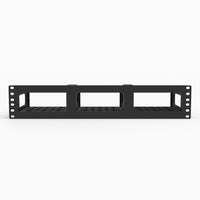 Front panel view of the 19 inch triple Apple Mac Mini rack mount
