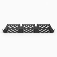Three Beelink EQ12 mini PCs mounted side by side in a 19 inch 1U server rack row