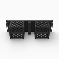 Rear view of the 19 inch four bay Apple Mac Mini rack mount