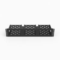 19 inch triple Intel NUC rack mount, full front view with rack ears
