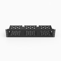 19 inch triple GEEKOM mini PC rack mount, full front view with rack ears