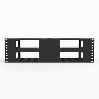 Front panel view of the 19 inch four bay Apple Mac Mini rack mount