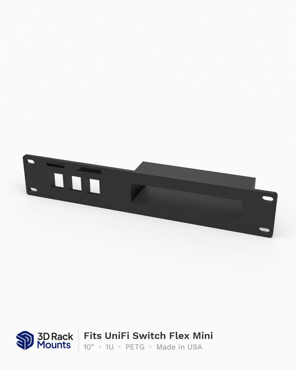 10" Unifi Switch Flex Mini Rack Mount - 3 Keystone Jacks 1U