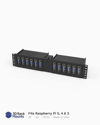 19" Raspberry Pi Vertical Sled Rack Mount - 6 or 12 Pis - 2U (Modular)