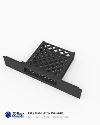 19 inch 3D printed rack mount for the Palo Alto PA-440, PA-450 and PA-460 firewall, angled view
