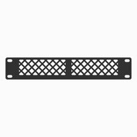 Patterned lattice front panel of the 10 inch hard drive rack mount
