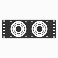 10 inch rack fan panel with ring finger guards, front view
