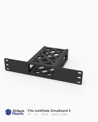 10 inch 3D printed mini rack mount for the IceWhale ZimaBoard 2, front angle