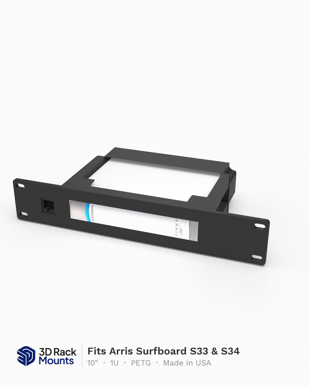 Arris Surfboard S33 & S34 10" Mini Rack Mount - With Keystone 1U