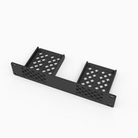 Top view of the two SSD trays with screw pads and vented floors