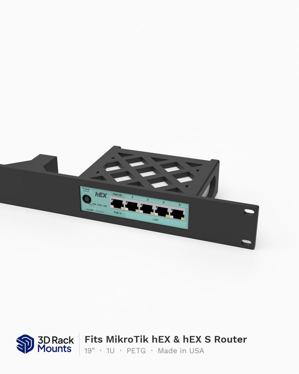 19" MikroTik hEX & hEX S Router Rack Mount - 1U (Modular)