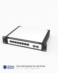 10" Unifi Switch Pro XG 8 PoE Mini Rack Mount - 1U
