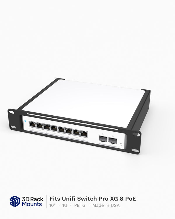 10" Unifi Switch Pro XG 8 PoE Mini Rack Mount - 1U