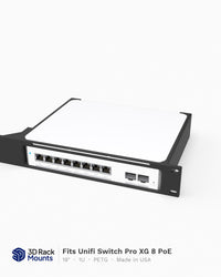 19" Unifi Switch Pro XG 8 PoE Rack Mount - 1U
