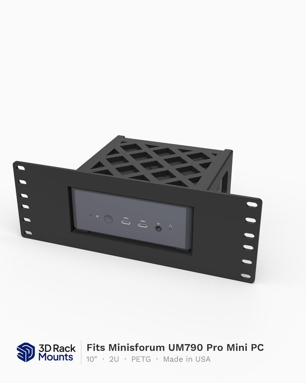10" Minisforum UM790 Pro Mini PC Rack Mount - 2U