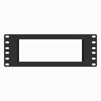 Front view of the Focusrite Scarlett 4i4 4th Gen 10 inch 2U mini rack mount