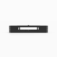 Front view of the 19 inch 2U Netgate 6100 rack mount faceplate opening
