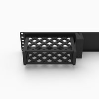 Rear view of the 19 inch Focusrite Scarlett 2i2 rack mount showing cable clearance