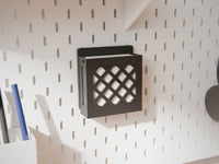 Hue Bridge mount on an IKEA SKADIS board with the hook rail