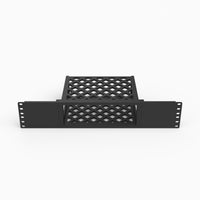 Bluesound POWERNODE rack mount filling a full 19 inch rack row at 2U, front view